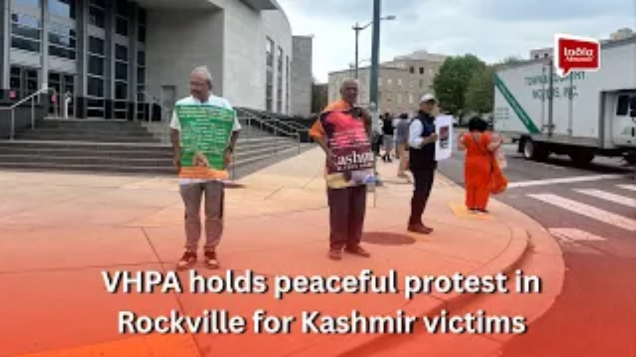 VHPA holds peaceful protest in Rockville for Kashmir victims